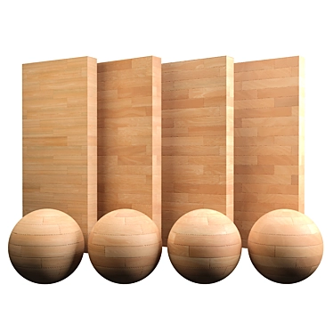 Maple Wood Parquet Texture Kit 3D model image 1 