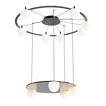 Elegant Circular Pendant Light 3D model image 1 