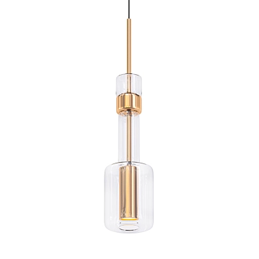 Elegant Glass Pendant Lamp 3D model image 1 