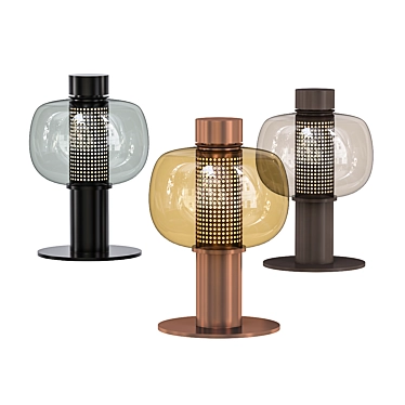 Bonbori Outdoor: LED Glass & Stainless Steel Table Lamp 3D model image 1 
