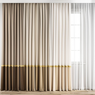 Polygonal Curtain Model 3D model image 1 