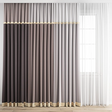 Polygonal Model Curtain Set 3D model image 1 