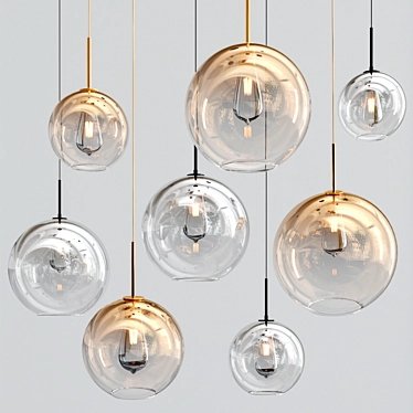 Elegant Glass Pendant Light 3D model image 1 