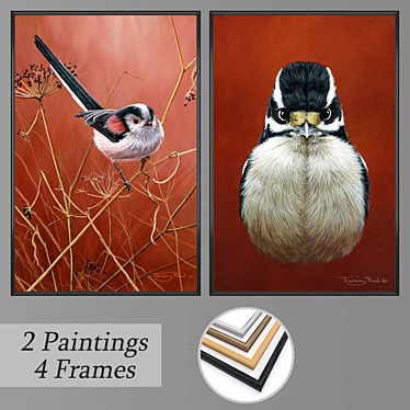 Modern Artset: Set of 2 Wall Paintings 3D model image 1 