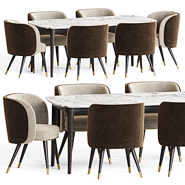 Elegant Dining Set 102: Stylish, Versatile, and Durable 3D model image 1 
