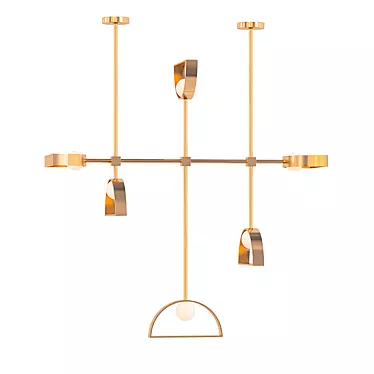 Brass Pendant Lamp: Sphere & Cut Circle 3D model image 1 