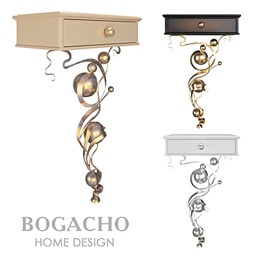 Heri OM Console: Elegant Steel and MDF Design 3D model image 1 