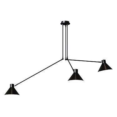 Sleek Black Pendant Lamp: Odine 3D model image 1 