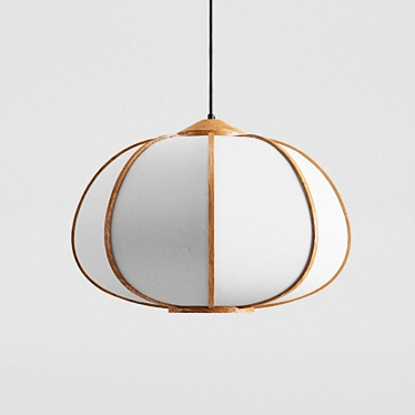 Bamboo Pendant Light: Minimalist Eco-Chic 3D model image 1 