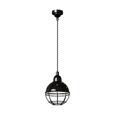 Elegant Black Pendant Lamp 3D model image 1 