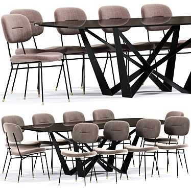 Modern Abner Dining Chair 3D model image 1 