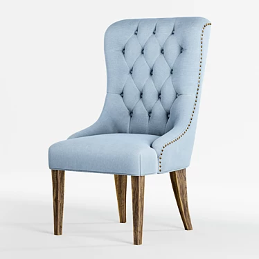 Slate Blue Wing Chair 3D model image 1 