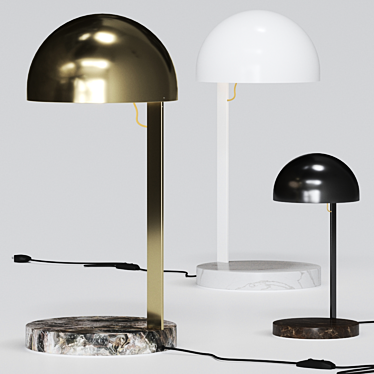 Elegant Juliette Large & Small Table Lamp 3D model image 1 