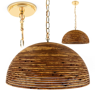 Lilou Rattan Pendant - Handcrafted Elegance for Your Space 3D model image 1 