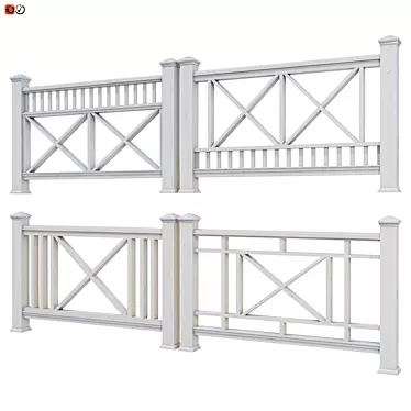Elegant Handrail and Terrace Railing 3D model image 1 