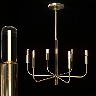 "Warwick" Gold/Silver Chandelier - Elegant Illumination for Every Space 3D model image 1 