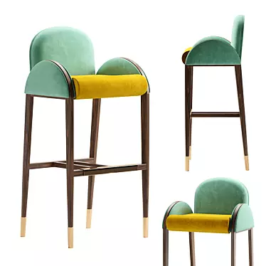 Elegant Bar Chair MILLER 3D model image 1 