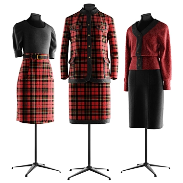 Fashion Essentials: Dress, Jacket, Shirt, Boots 3D model image 1 