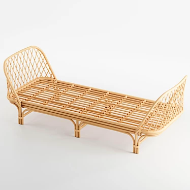 Boho-Chic Rattan Daybed 3D model image 1 