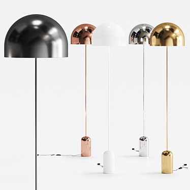 Elegant Bell Chrome Floor Lamp by Tom Dixon 3D model image 1 