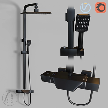 Product Title: Adjustable Height Shower System 3D model image 1 