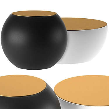Modern 2-Piece Coffee Table Set 3D model image 1 