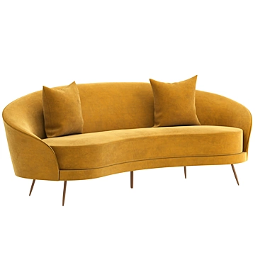 Maisons Yellow Sofa with Pillows 3D model image 1 