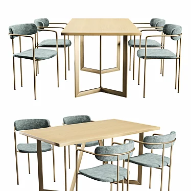 Sleek Lenox Dining Chair 3D model image 1 