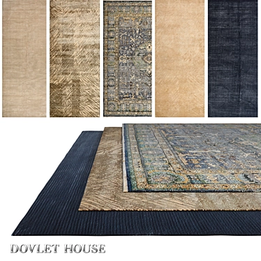 Title: DOVLET HOUSE 5-Piece Carpets (Part 693) 3D model image 1 