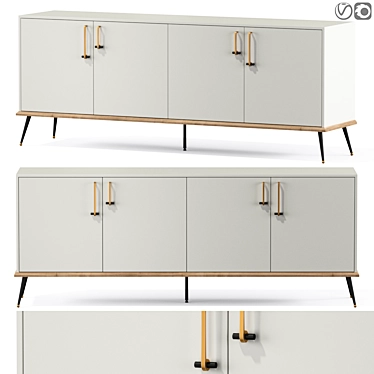 Larina Modern Sideboard: Sleek Design & Ample Storage 3D model image 1 