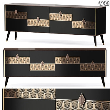 Luxury Diamond Sideboard 3D model image 1 