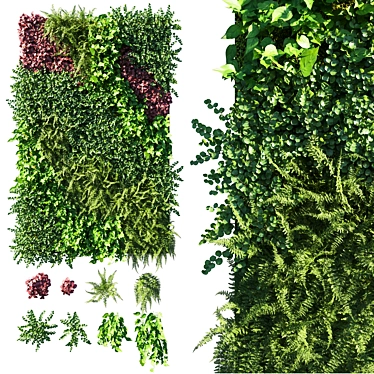 Green Wall Vertical Garden: Freshen Up Your Space 3D model image 1 