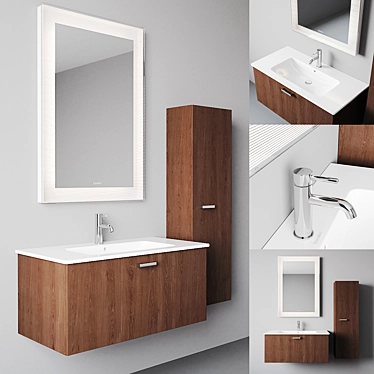 XBase Vanity - Stylish Duravit Bathroom Set 3D model image 1 