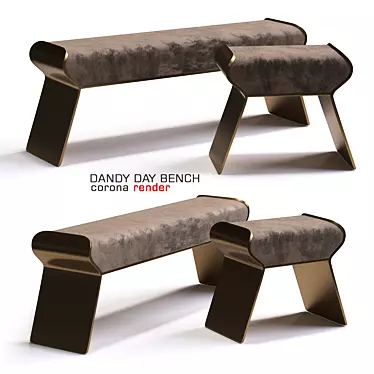 Antique Natural Shagreen Dandy Day Bench 3D model image 1 