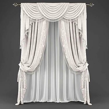 Polyester Window Curtains 3D model image 1 