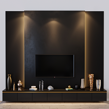 Title: Modern TV Set Design 3D model image 1 