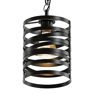 Industrial Iron Cage Pendant 3D model image 1 