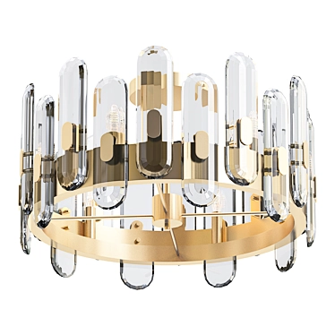 Crystal Plate Ceiling Chandelier 3D model image 1 