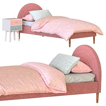 Rainbow Shaped Single Bed 3D model image 1 