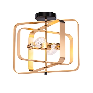 Contemporary Glass Flush Light 3D model image 1 