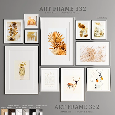 Elegant Art Frames in Multiple Sizes 3D model image 1 