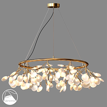 Golden Tree Circle Chandelier 3D model image 1 