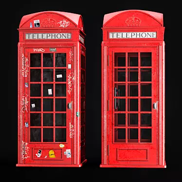 Classic London Phone Booth 3D model image 1 