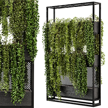 Set of 100 Indoor Hanging Plants: Metal Stand 3D model image 1 