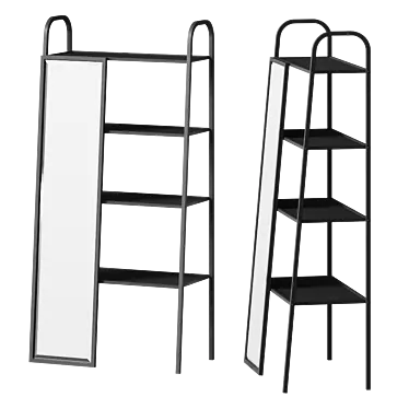 Black Metal Mirror Shelf 3D model image 1 