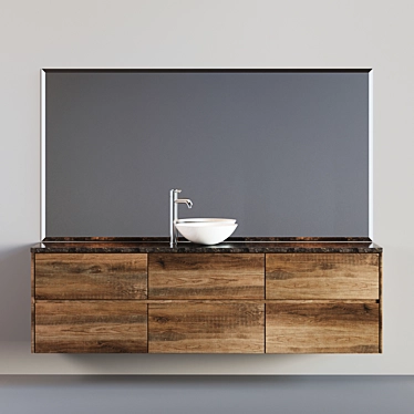 Elegant Bathroom Cabinet Set 3D model image 1 
