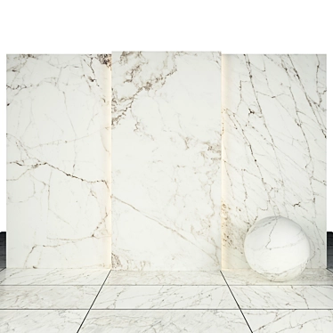 White Fun Marble: Textured Slabs & Tiles 3D model image 1 