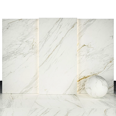 Glossy Impression White Marble 3D model image 1 
