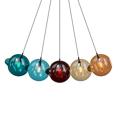 Elegant Glass Pendulum Light 3D model image 1 