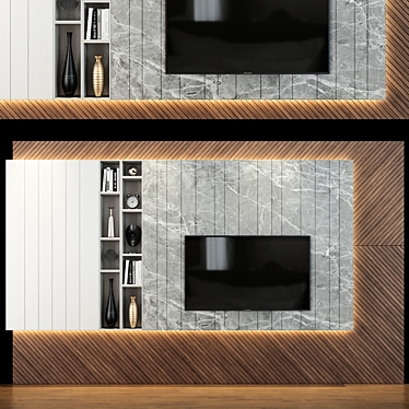 SleekModern TV Wall Set 3D model image 1 